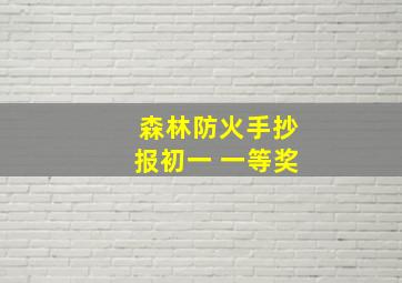 森林防火手抄报初一 一等奖